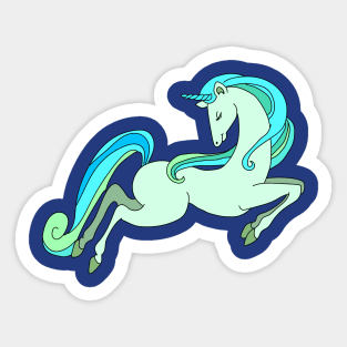 unicorn green Sticker